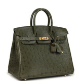 Pre-owned Hermes Birkin 25 Vert Veronese Ostrich Gold Hardware - Thumbnail View 2