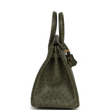 Pre-owned Hermes Birkin 25 Vert Veronese Ostrich Gold Hardware - Thumbnail View 3
