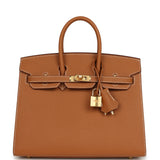 Hermes Birkin Sellier 25 Gold Epsom Gold Hardware