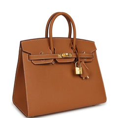 Hermes Birkin Sellier 25 Gold Epsom Gold Hardware