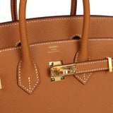 Hermes Birkin Sellier 25 Gold Epsom Gold Hardware