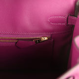 Pre-owned Hermes Birkin 25 Anemone Swift Gold Hardware