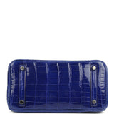 Pre-owned Hermes Birkin 25 Bleu Electric Shiny Niloticus Crocodile Palladium Hardware - Thumbnail View 6