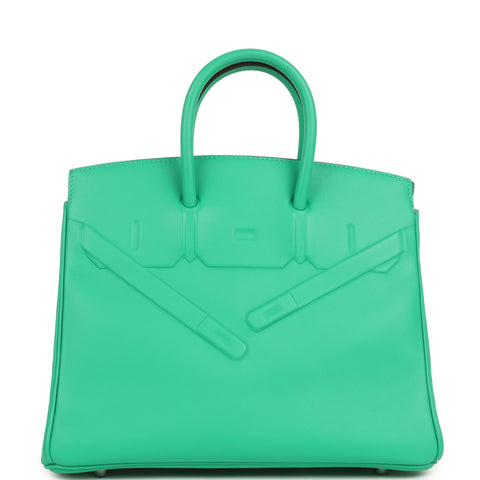 Hermes Birkin Shadow 25 Menthe Swift Palladium Hardware