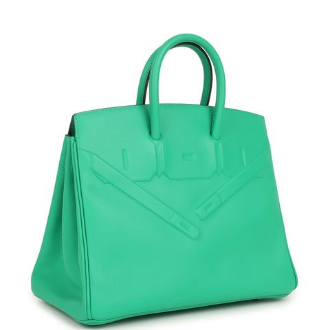 Hermes Birkin Shadow 25 Menthe Swift Palladium Hardware