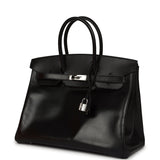 Vintage Hermes Birkin 35 Black Box Palladium Hardware - Thumbnail View 5