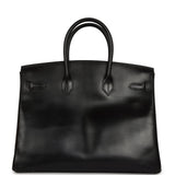 Vintage Hermes Birkin 35 Black Box Palladium Hardware - Thumbnail View 4