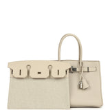 Pre-owned Hermes 3 en 1 Birkin 30 Beton Togo and Swift Palladium Hardware - Thumbnail View 7