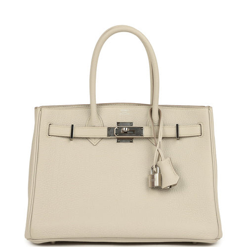 Pre-owned Hermes 3 en 1 Birkin 30 Beton Togo and Swift Palladium Hardware
