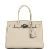 Pre-owned Hermes 3 en 1 Birkin 30 Beton Togo and Swift Palladium Hardware - Thumbnail View 1