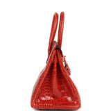 Hermes Birkin 30 Sanguine Shiny Porosus Crocodile Gold Hardware - Thumbnail View 3