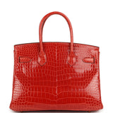 Hermes Birkin 30 Sanguine Shiny Porosus Crocodile Gold Hardware - Thumbnail View 4