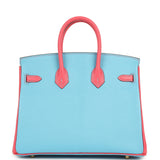 Hermes Special Order (HSS) Birkin 25 Celeste and Rose Lipstick Chevre Mysore Brushed Gold Hardware - Thumbnail View 4