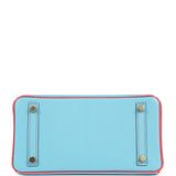 Hermes Special Order (HSS) Birkin 25 Celeste and Rose Lipstick Chevre Mysore Brushed Gold Hardware - Thumbnail View 6