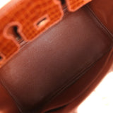 Pre-owned Hermes Birkin 25 Miel Shiny Niloticus Crocodile Palladium Hardware - Thumbnail View 8