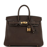 Hermes Birkin 25 Ebene Barenia Faubourg Gold Hardware - Thumbnail View 1