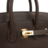Hermes Birkin 25 Ebene Barenia Faubourg Gold Hardware - Thumbnail View 7