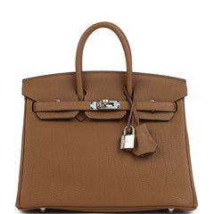 Hermes Birkin 25 Alezan Togo Palladium Hardware