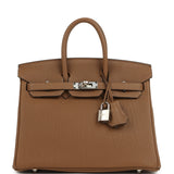 Hermes Birkin 25 Alezan Togo Palladium Hardware - Thumbnail View 1