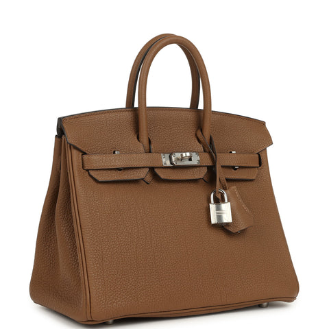 Hermes Birkin 25 Alezan Togo Palladium Hardware