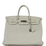 Pre-owned Hermes Birkin 40 Gris Perle Togo Palladium Hardware - Thumbnail View 1