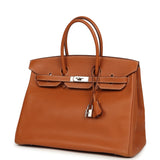 Vintage Hermes Birkin 35 Gold Epsom Palladium Hardware - Thumbnail View 5