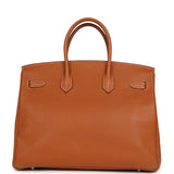 Vintage Hermes Birkin 35 Gold Epsom Palladium Hardware - Thumbnail View 4
