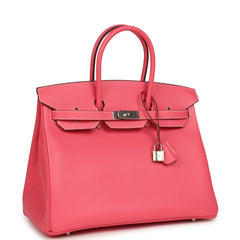 Hermes Special Order (HSS) Birkin 35 Rose Azalee Epsom Palladium Hardware