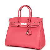 Hermes Special Order (HSS) Birkin 35 Rose Azalee Epsom Palladium Hardware - Thumbnail View 5
