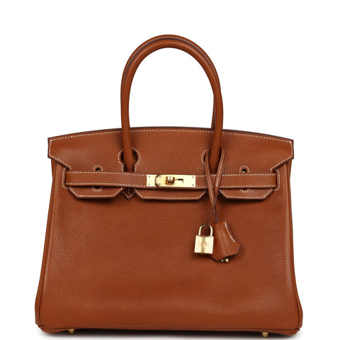 Hermes Birkin 30 Fauve Barenia Faubourg Gold Hardware