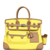 Hermes Birkin Cargo 35 Jaune Citron Toile and Chai Swift Palladium Hardware - Thumbnail View 1