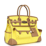 Hermes Birkin Cargo 35 Jaune Citron Toile and Chai Swift Palladium Hardware - Thumbnail View 2