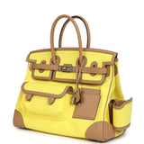 Hermes Birkin Cargo 35 Jaune Citron Toile and Chai Swift Palladium Hardware - Thumbnail View 5