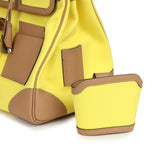 Hermes Birkin Cargo 35 Jaune Citron Toile and Chai Swift Palladium Hardware - Thumbnail View 8