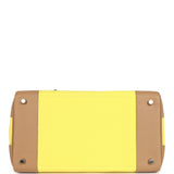 Hermes Birkin Cargo 35 Jaune Citron Toile and Chai Swift Palladium Hardware - Thumbnail View 6