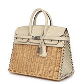 Pre-owned Hermes Picnic Birkin Sellier 25 Nata Swift Palladium Hardware - Thumbnail View 5