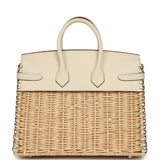 Pre-owned Hermes Picnic Birkin Sellier 25 Nata Swift Palladium Hardware - Thumbnail View 4
