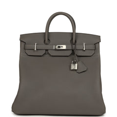 Hermes HAC Birkin 40 Etain Togo Palladium Hardware