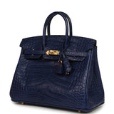 Hermes Birkin 25 Bleu Saphir Matte Alligator Gold Hardware - Thumbnail View 5