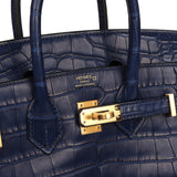 Hermes Birkin 25 Bleu Saphir Matte Alligator Gold Hardware - Thumbnail View 7