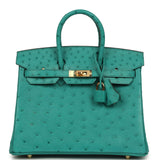Hermes Birkin 25 Vert Verone Ostrich Gold Hardware - Thumbnail View 1
