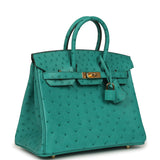 Hermes Birkin 25 Vert Verone Ostrich Gold Hardware - Thumbnail View 2