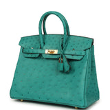Hermes Birkin 25 Vert Verone Ostrich Gold Hardware - Thumbnail View 5