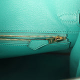 Hermes Birkin 25 Vert Verone Ostrich Gold Hardware - Thumbnail View 9