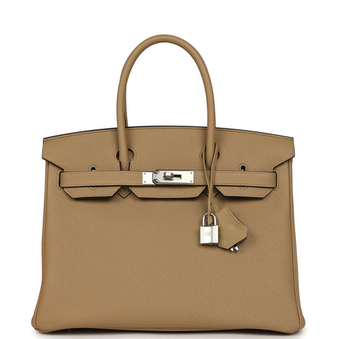 Hermes Birkin 30 Poussiere Togo Palladium Hardware