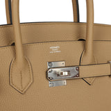 Hermes Birkin 30 Poussiere Togo Palladium Hardware