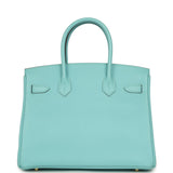 Pre-owned Hermes Birkin 30 Bleu Atoll Epsom Gold Hardware - Thumbnail View 4