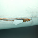 Pre-owned Hermes Birkin 30 Bleu Atoll Epsom Gold Hardware - Thumbnail View 9