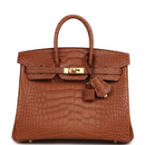 Hermes Birkin 25 Gold Matte Alligator Gold Hardware - Thumbnail View 1