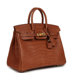 Hermes Birkin 25 Gold Matte Alligator Gold Hardware